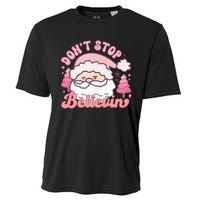 DonT Stop Believin Santa Claus Graphic Cooling Performance Crew T-Shirt