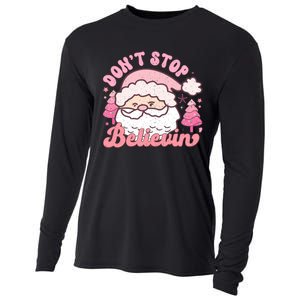 DonT Stop Believin Santa Claus Graphic Cooling Performance Long Sleeve Crew