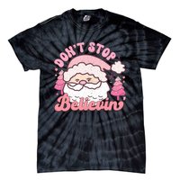 DonT Stop Believin Santa Claus Graphic Tie-Dye T-Shirt