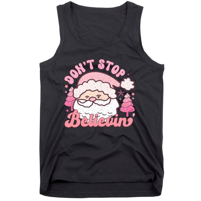 DonT Stop Believin Santa Claus Graphic Tank Top