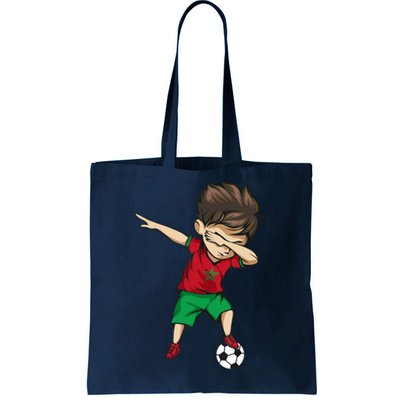 Dabbing Soccer Boy Morocco Jersey Moroccan Football Tote Bag