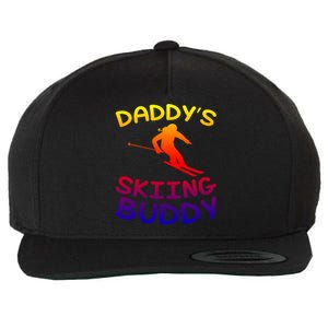 Daddy's Skiing Buddy Cute Gift Ski Gift Wool Snapback Cap