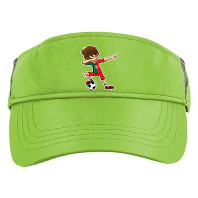 Dabbing Soccer Boy Portugal Jersey Portuguese Dab Gift Adult Drive Performance Visor