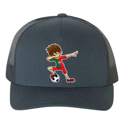 Dabbing Soccer Boy Portugal Jersey Portuguese Dab Gift Yupoong Adult 5-Panel Trucker Hat