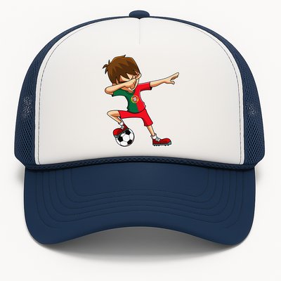 Dabbing Soccer Boy Portugal Jersey Portuguese Dab Gift Trucker Hat