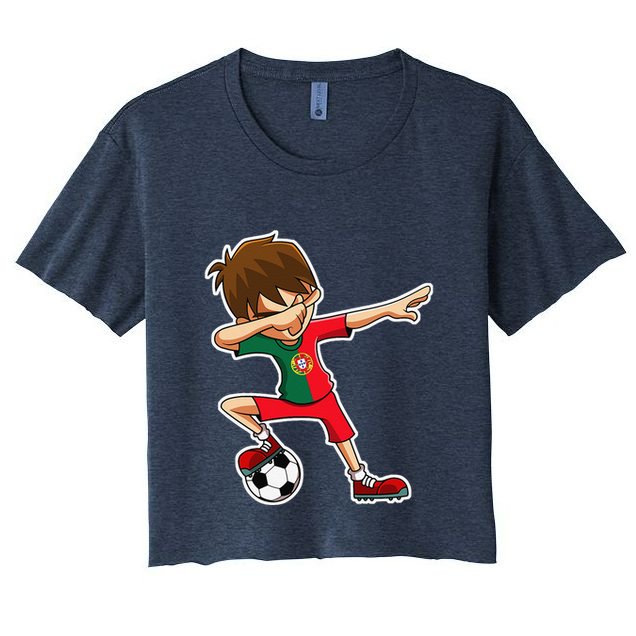 Dabbing Soccer Boy Portugal Jersey Portuguese Dab Gift Crop Top