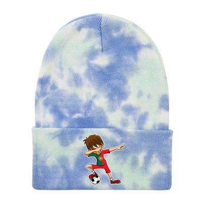 Dabbing Soccer Boy Portugal Jersey Portuguese Dab Gift Tie Dye 12in Knit Beanie