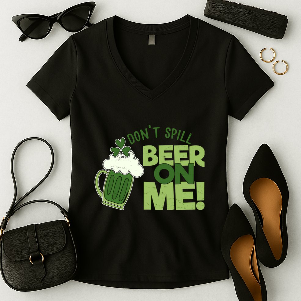 DonT Sill Beer On Me Funny St PatrickS Day Women's V-Neck T-Shirt
