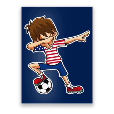 Dabbing Soccer Boy Usa United States Poster