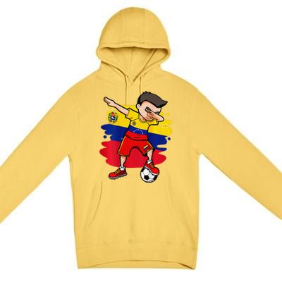 Dabbing Soccer Boy Venezuela Jersey Venezuelan Football Fans Premium Pullover Hoodie