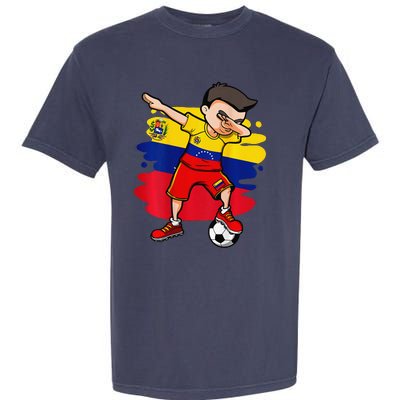 Dabbing Soccer Boy Venezuela Jersey Venezuelan Football Fans Garment-Dyed Heavyweight T-Shirt