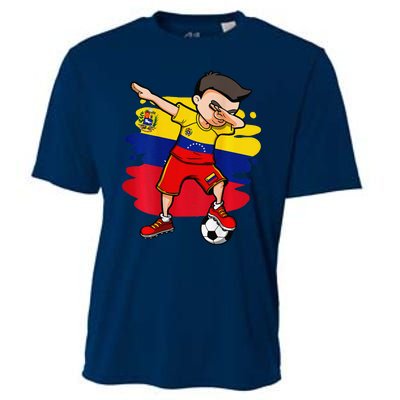 Dabbing Soccer Boy Venezuela Jersey Venezuelan Football Fans Cooling Performance Crew T-Shirt