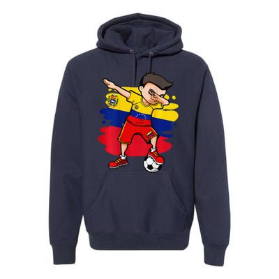 Dabbing Soccer Boy Venezuela Jersey Venezuelan Football Fans Premium Hoodie