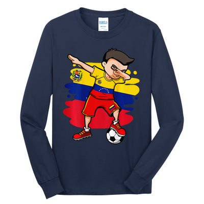 Dabbing Soccer Boy Venezuela Jersey Venezuelan Football Fans Tall Long Sleeve T-Shirt