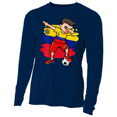 Dabbing Soccer Boy Venezuela Jersey Venezuelan Football Fans Cooling Performance Long Sleeve Crew