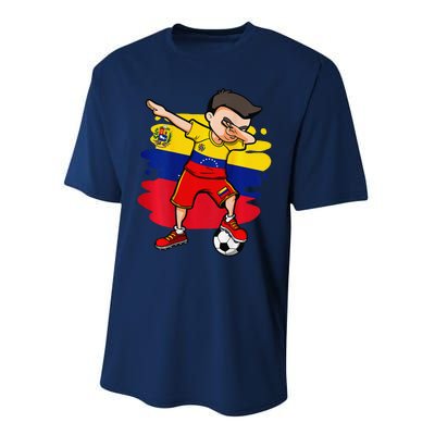 Dabbing Soccer Boy Venezuela Jersey Venezuelan Football Fans Performance Sprint T-Shirt