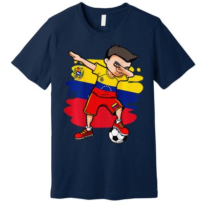 Dabbing Soccer Boy Venezuela Jersey Venezuelan Football Fans Premium T-Shirt