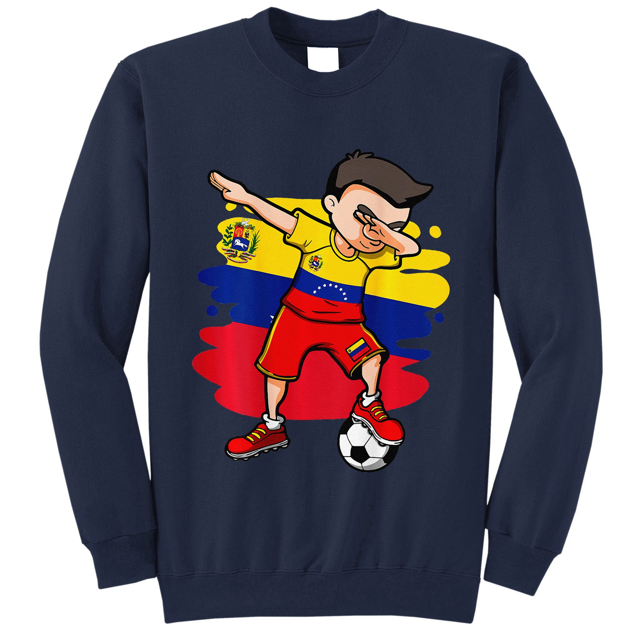 Dabbing Soccer Boy Venezuela Jersey Venezuelan Football Fans Tall Sweatshirt