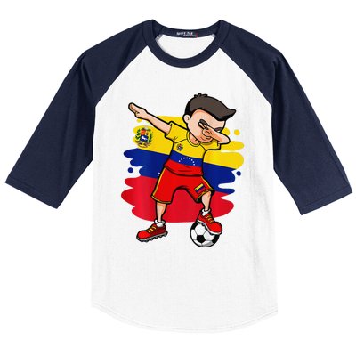 Dabbing Soccer Boy Venezuela Jersey Venezuelan Football Fans Baseball Sleeve Shirt