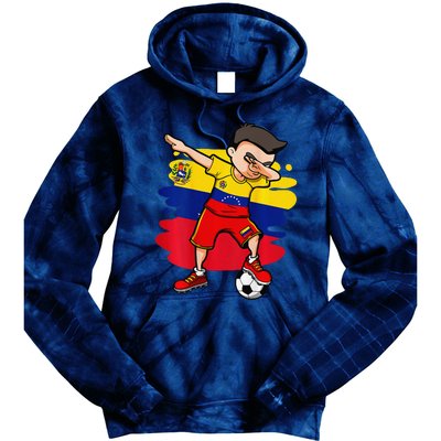 Dabbing Soccer Boy Venezuela Jersey Venezuelan Football Fans Tie Dye Hoodie