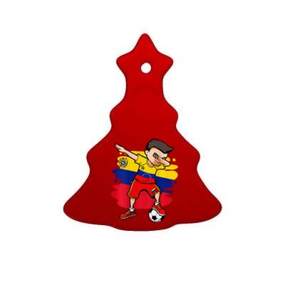 Dabbing Soccer Boy Venezuela Jersey Venezuelan Football Fans Ceramic Tree Ornament