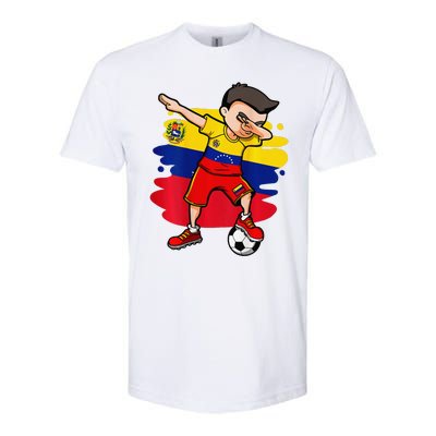 Dabbing Soccer Boy Venezuela Jersey Venezuelan Football Fans Softstyle CVC T-Shirt