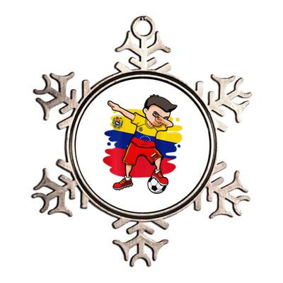 Dabbing Soccer Boy Venezuela Jersey Venezuelan Football Fans Metallic Star Ornament