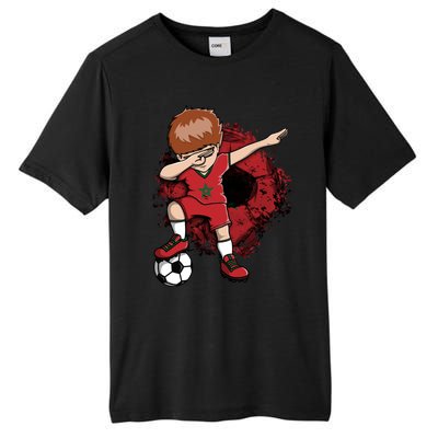 Dabbing Soccer Boy Gift Morocco Jersey Moroccan Football Fans Cool Gift Tall Fusion ChromaSoft Performance T-Shirt