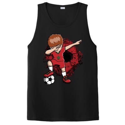 Dabbing Soccer Boy Gift Morocco Jersey Moroccan Football Fans Cool Gift PosiCharge Competitor Tank