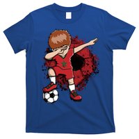 Dabbing Soccer Boy Gift Morocco Jersey Moroccan Football Fans Cool Gift T-Shirt