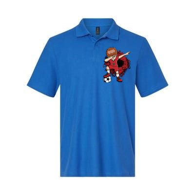 Dabbing Soccer Boy Gift Morocco Jersey Moroccan Football Fans Cool Gift Softstyle Adult Sport Polo