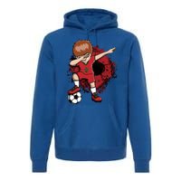 Dabbing Soccer Boy Gift Morocco Jersey Moroccan Football Fans Cool Gift Premium Hoodie