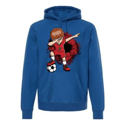 Dabbing Soccer Boy Gift Morocco Jersey Moroccan Football Fans Cool Gift Premium Hoodie