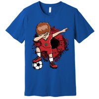 Dabbing Soccer Boy Gift Morocco Jersey Moroccan Football Fans Cool Gift Premium T-Shirt