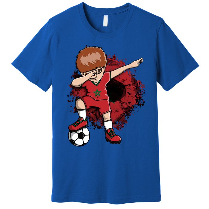 Dabbing Soccer Boy Gift Morocco Jersey Moroccan Football Fans Cool Gift Premium T-Shirt