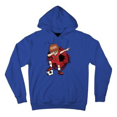 Dabbing Soccer Boy Gift Morocco Jersey Moroccan Football Fans Cool Gift Tall Hoodie