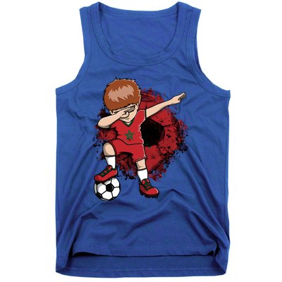 Dabbing Soccer Boy Gift Morocco Jersey Moroccan Football Fans Cool Gift Tank Top