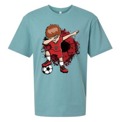 Dabbing Soccer Boy Gift Morocco Jersey Moroccan Football Fans Cool Gift Sueded Cloud Jersey T-Shirt