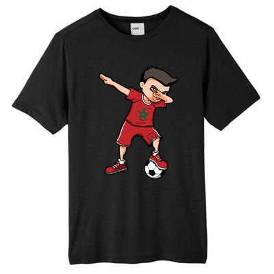 Dabbing Soccer Boy Meaningful Gift Morocco Jersey Moroccan Football Fans Gift Tall Fusion ChromaSoft Performance T-Shirt