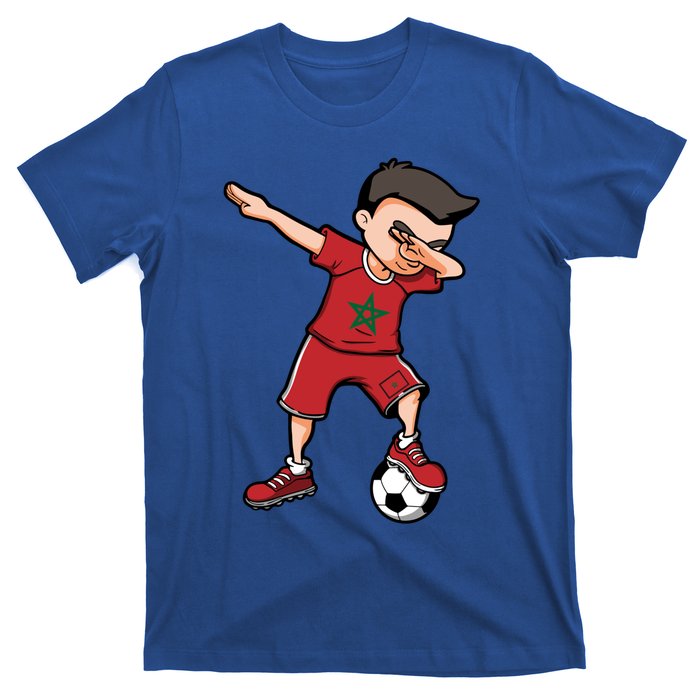 Dabbing Soccer Boy Meaningful Gift Morocco Jersey Moroccan Football Fans Gift T-Shirt