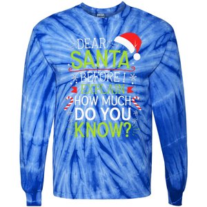 Dear Santa Before I Explain How Much Do You Know Xmas Tie-Dye Long Sleeve Shirt