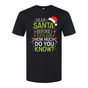 Dear Santa Before I Explain How Much Do You Know Xmas Softstyle CVC T-Shirt