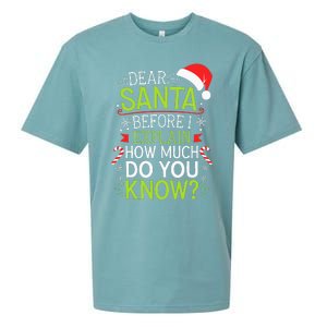 Dear Santa Before I Explain How Much Do You Know Xmas Sueded Cloud Jersey T-Shirt