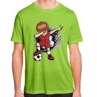 Dabbing Soccer Boy Great Gift Morocco Jersey Moroccan Football Fans Great Gift Adult ChromaSoft Performance T-Shirt