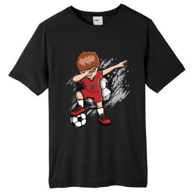 Dabbing Soccer Boy Great Gift Morocco Jersey Moroccan Football Fans Great Gift Tall Fusion ChromaSoft Performance T-Shirt