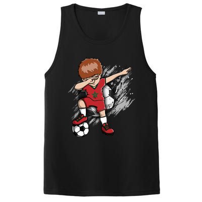 Dabbing Soccer Boy Great Gift Morocco Jersey Moroccan Football Fans Great Gift PosiCharge Competitor Tank