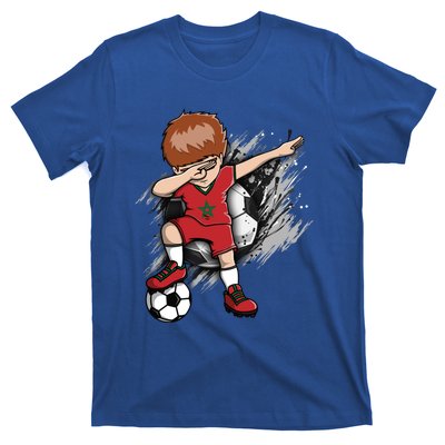 Dabbing Soccer Boy Great Gift Morocco Jersey Moroccan Football Fans Great Gift T-Shirt