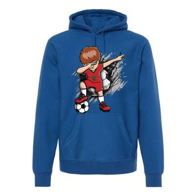 Dabbing Soccer Boy Great Gift Morocco Jersey Moroccan Football Fans Great Gift Premium Hoodie