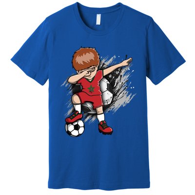 Dabbing Soccer Boy Great Gift Morocco Jersey Moroccan Football Fans Great Gift Premium T-Shirt