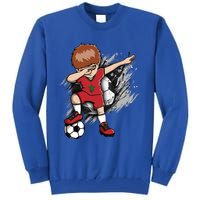 Dabbing Soccer Boy Great Gift Morocco Jersey Moroccan Football Fans Great Gift Tall Sweatshirt